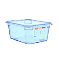 Araven FOOD PAN BPA-FREE GN1/2, 9.5qt BLUE TRANSPARENT 12 3/4" X 10 3/8" X 6" 07823